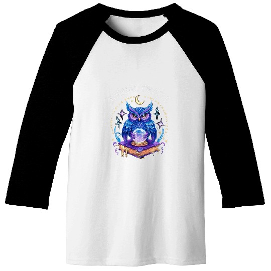 Animal Oracle Mystical Owl Design Baseball Tees