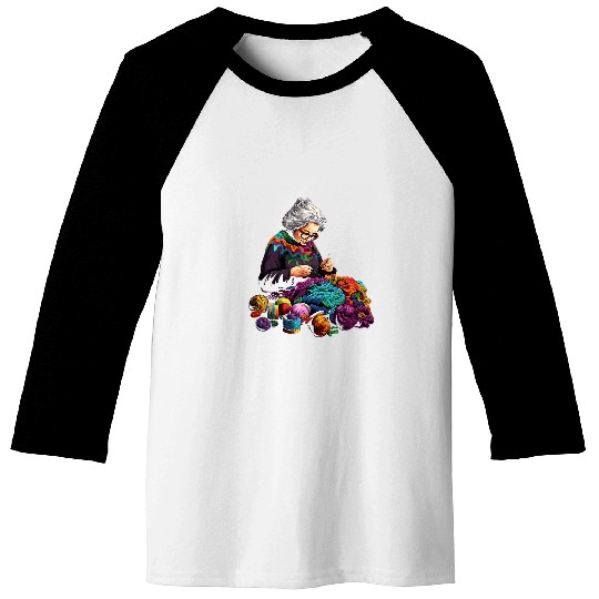 Grandparents Day Grandma Yarn Knitting Baseball Tees