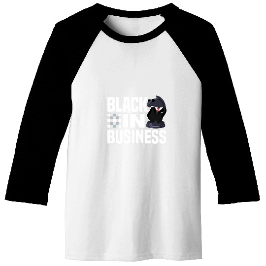 Black In Business Funny Chess Player Baseball Tees