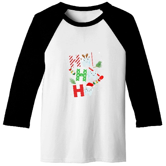 Funny dentistss Christmas Ho Ho Ho Teeth Dental dentistss team Baseball Tees