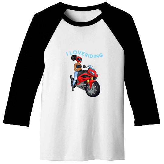 Melanin Bike Rider Black Queen Women Motorcycle Biker Riding 21 Baseball Tees
