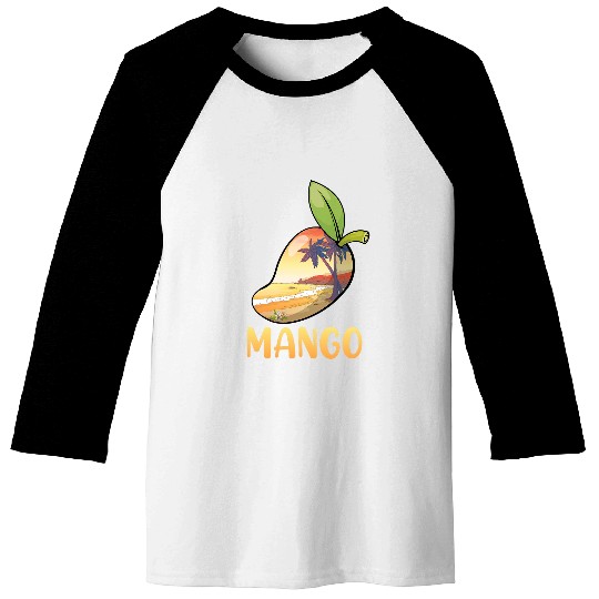 Cute Mango Beach Palm Tree Summer Vacation Kids Men Women Baseball Tees