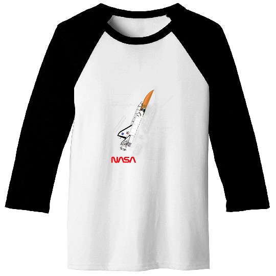 NASA Space Shuttle chalk drawing Worm Logo Baseball Tees