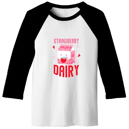 Strawberry Dairy cute box 1 Baseball Tees
