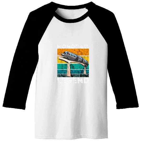 Monorail Legend Monorail Train Vehicle Retro vintagess Lover Baseball Tees