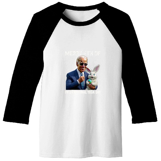 International Yoga 4th Of July Funny Joe Biden Memorial 2 Baseball Tees