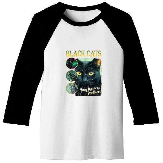 Funny black cats Lover 90s Bootleg Baseball Tees
