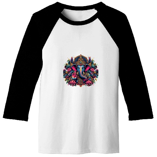 Ganesh Symbol Yoga Hindu Elephant God Ganesha Puja 36 Baseball Tees