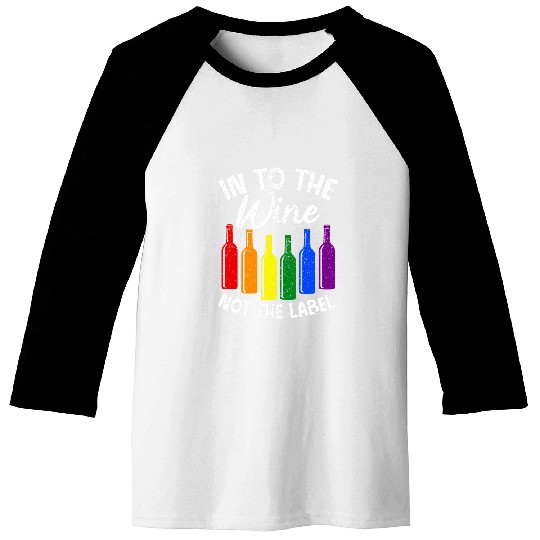 Into The Wines Not The Label Bisexual Pride Drinking LGBTQ Baseball Tees
