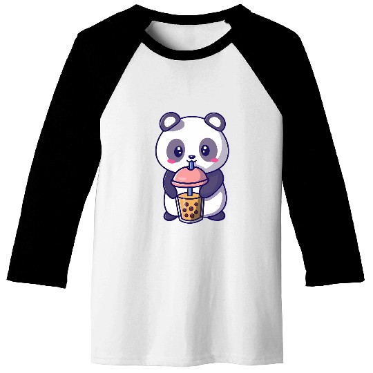 Cute Panda Bubble Tea Boba Milk Tea Kawaii Gift Idea Baseball Tees