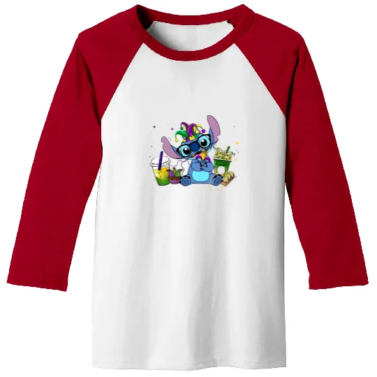 Disney Stichh Mardi Gras Baseball Tees,Coffee Peace Baseball Tees