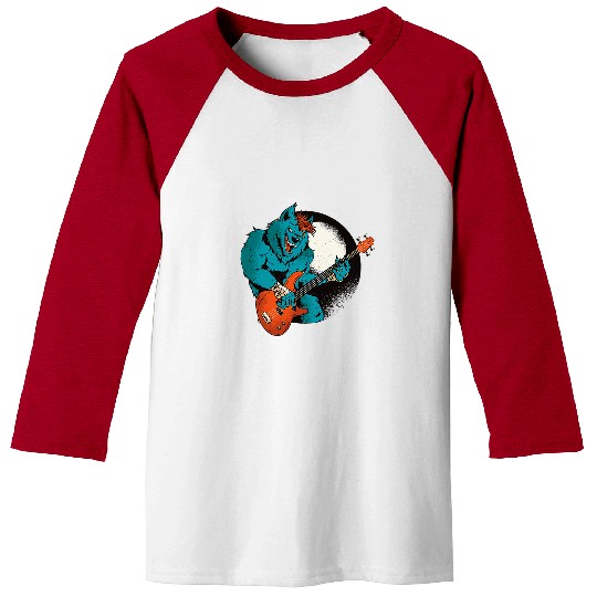 Coyote Mammal Werewolfs sick Beast bass player funny for musicians Baseball Tees