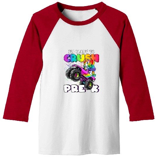 Unicorn Pet Teacher Job Crush PreK Unicorn Monster Truck Back to School Girls Baseball Tees