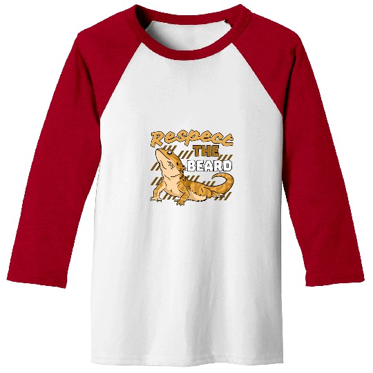 Bearded Dragon Pet Respect The Beard Tiny Dinosaur Pet Bearded Dragon Lizard Baseball Tees