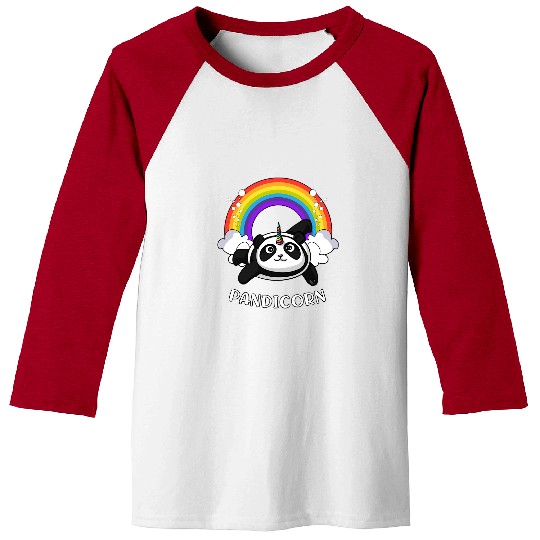 Unicorn Pet Bear Pandicorn Panda Bear Baseball Tees