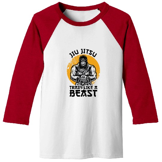 Gorilla Pet JiuJutsu Gorilla Train Like A Beast Martial Artist Gorilla Baseball Tees