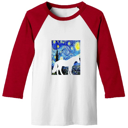 Horse Pet Starry Night Horse Lover Van Gogh Equestrian 1 Baseball Tees