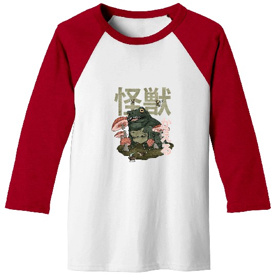 Frog Pet Cottagecore Aesthetic Kaiju Frog Japanese Monster Baseball Tees