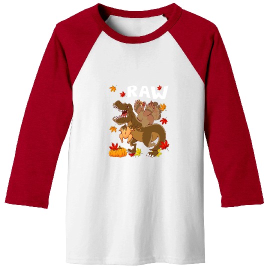 Dinosaur Pet Rawr Thanksgiving Boys Turkey Saurus T rexs Pilgrim 2 Baseball Tees