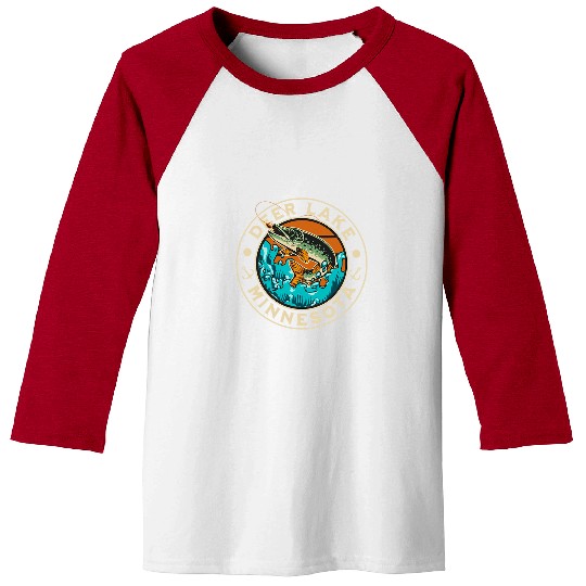 Fishing Fun Deer Lake Minnesota Northern Fishing Resort Graphic Baseball Tees
