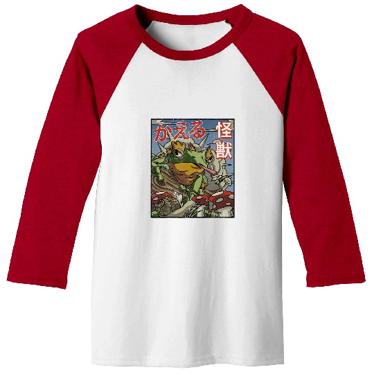 Frog Pet Cottagecore Aesthetic Kaiju Frog Mushrooms Snail Baseball Tees