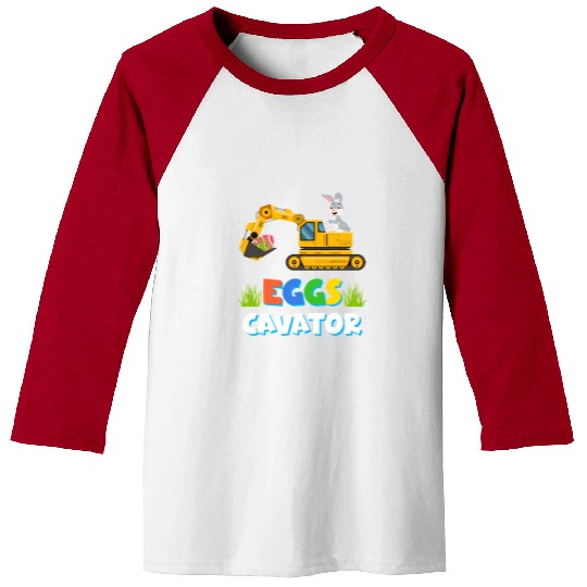 Excavator Fun Easter Egg Hunt Gift for Kids Funny Excavator Toddler Boys 1 Baseball Tees