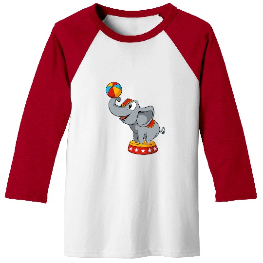 Elephant Mammal Circus Baseball Tees
