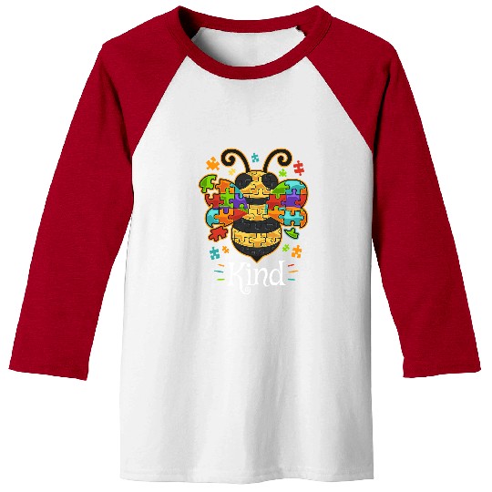 Autism Puzzle Bee Bumble Bee Be Kind Autistic 76 Baseball Tees