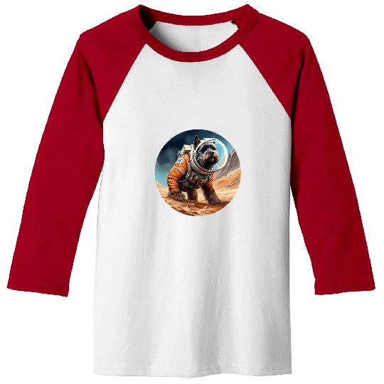 Schnauzer Pet Mars Funny Dog Astronaut 2 Baseball Tees