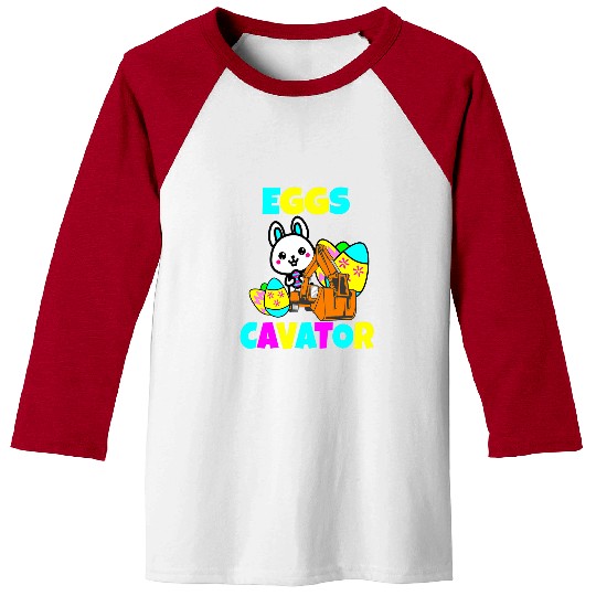 Excavator Fun Egg Hunt Kids Boy Todler Excavator Easter Bunny Eggs Cavator Baseball Tees