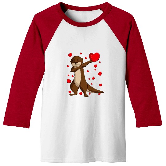 Otter Pet Otters Dab Sea Animals Dabbings Sea Otter Valentines Day kids Women Baseball Tees