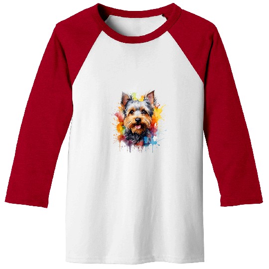 Yorkshire Pet Watercolor Yorkshire Terrier For Yorkie Dog Lovers Baseball Tees