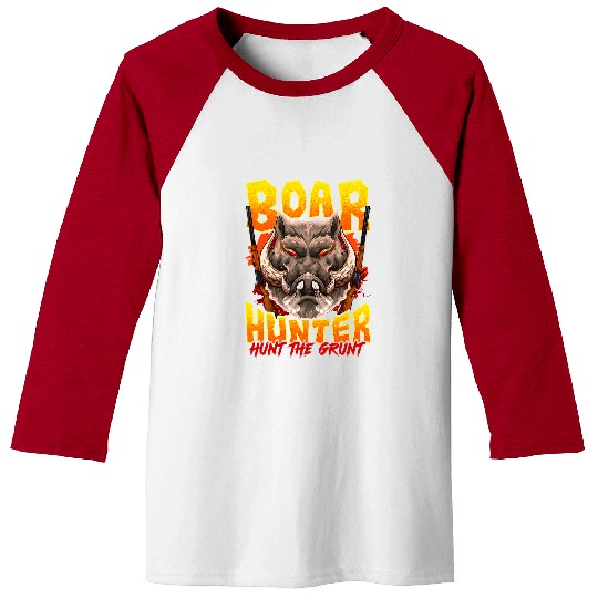 Pig Pet Wild Pig Boar Hunting Hunt the Grunt Hog Hunter 165 Baseball Tees