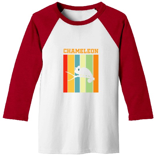 Chameleon Pet Shadow silhouette in Retro Colors Baseball Tees