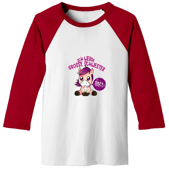 Horse Pet Kids Announce Girls Big Sister Horse Pony Young Baseball Tees