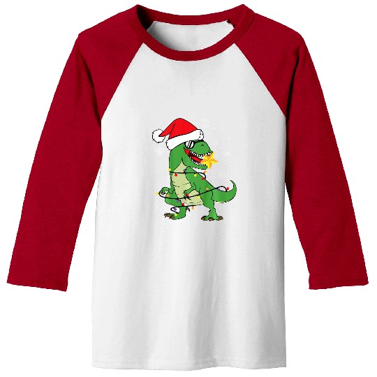Dinosaur Pet Kids Kids Santasaurus Tree rexs Funny T rexs Christmas Dinosaur 3 Baseball Tees