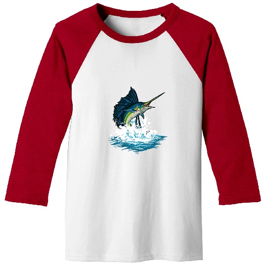 Fishing Fun Deep Sea Fishing swords Fish Baseball Tees