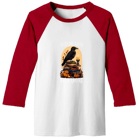 Book Fun Quoth The Raven Nevermore Gothic Book Design Baseball Tees
