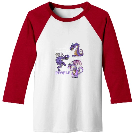 Dinosaur Pet Cartoon Scary Purple Dinosaur Graphic Baseball Tees