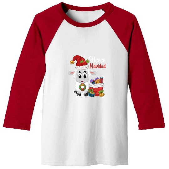 Sheep Pet Fleece Navidad Feliz Navidad Pun Christmas Sheep Lamb Xmas Baseball Tees