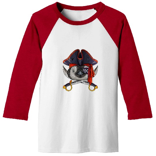 Penguin Pet Pirate Penguin Jolly Roger Halloween Costume Crossbones 236 Baseball Tees