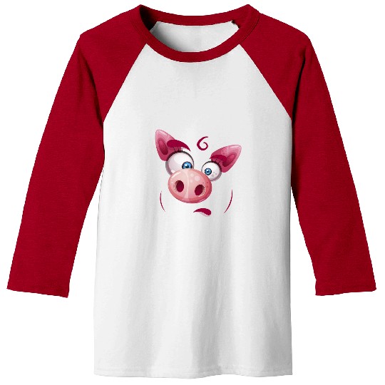 Pig Pet Face farm sWines big pinky pork meat Baseball Tees