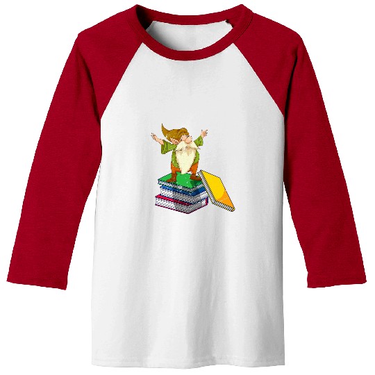 Book Fun Geek Reading Bookworm Librarian Nordic Gnome Baseball Tees