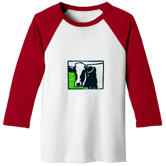 Cow Pet Wisconsin Geography Cow Farm Animal Farmer Baseball Tees