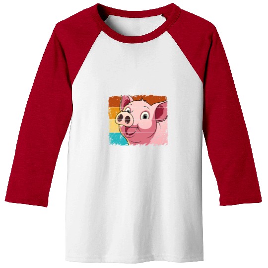 Pig Pet Face Animal Lover For Men Women Farming Farmer Farm 01 Baseball Tees