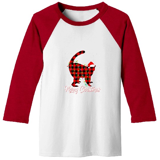 Lemur Pet Cute Merry Christmas Buffalo Red Plaid Santa Baseball Tees
