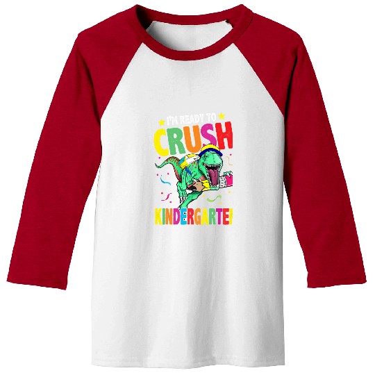 Dinosaur Pet Im Ready To Crush Kindergarten T rexs Dino Holding Pencil 2 Baseball Tees