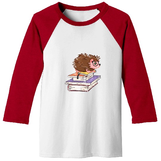 Hedgehog Pet Book Hedgehogs Book Nerd Literary Reading Hedgehogs Book Lover120 booked Baseball Tees
