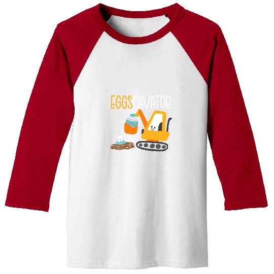 Excavator Fun Eggscavator Easter Egg Hunting Excavator Construction Baseball Tees