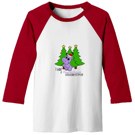 Hippo Pet I Want A Hippopotamus For Christmas xmass Gift Kids Boy Girl Baseball Tees